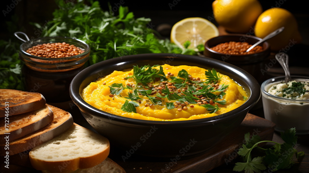 Corn soup with garlic, sweet corn, chili and coriander Corn soup with garlic, sweet corn, chili and coriander