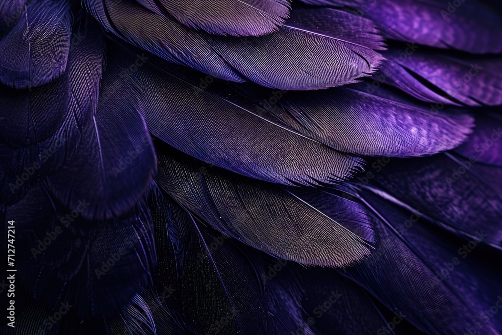 Close-Up of Purple Bird Feathers Close-Up of Purple Bird Feathers