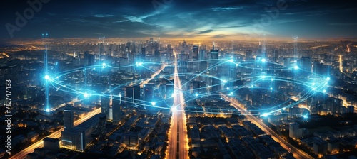 Sprawling green community with digital smart city infrastructure and rapid data network