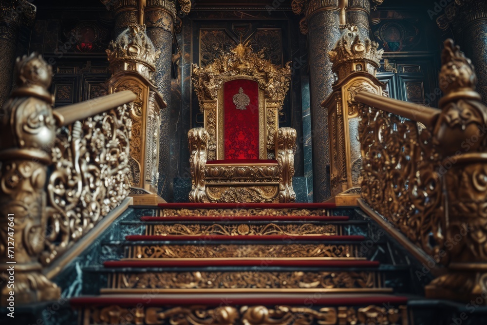 Golden Throne on Stairs Golden Throne on Stairs