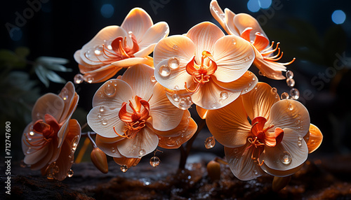A beautiful underwater orchid, a symbol of elegance and fragility generated by AI