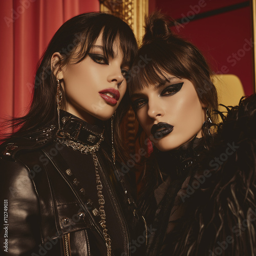 Gothic Glam: Edgy Fashion Models in Leather and Lace for Avant-Garde Style Editorials