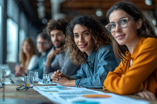 Cropped shot of diverse coworkers working together in boardroom, brainstorming, discussing and analyzing business strategy