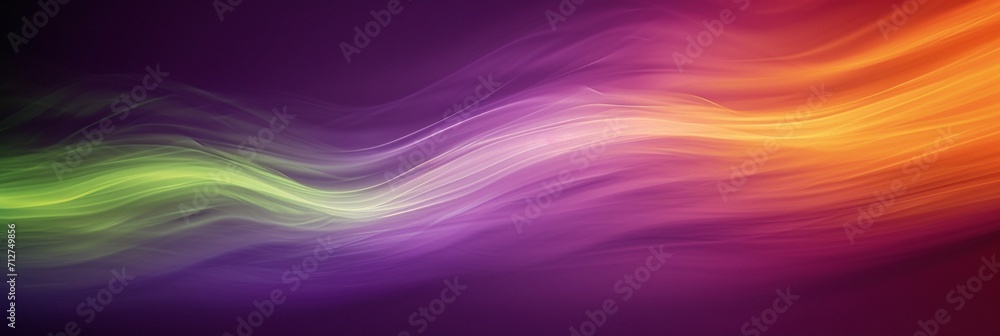 Seamless gradient image with a featureless, perfectly smooth transition from purple to orange, enhanced by a merging green streak for added visual intrigue