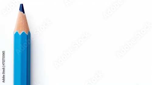 Blue pencils with white outer on clean white background for design and writing concepts photo