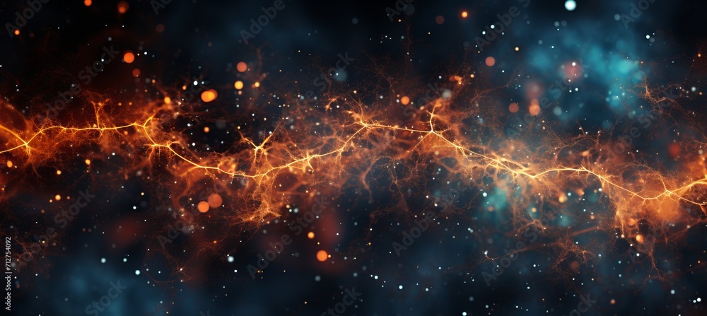 Dynamic spark network grid  abstract background with changing network structures