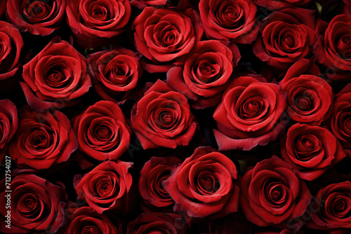 Photo pattern of red roses 
