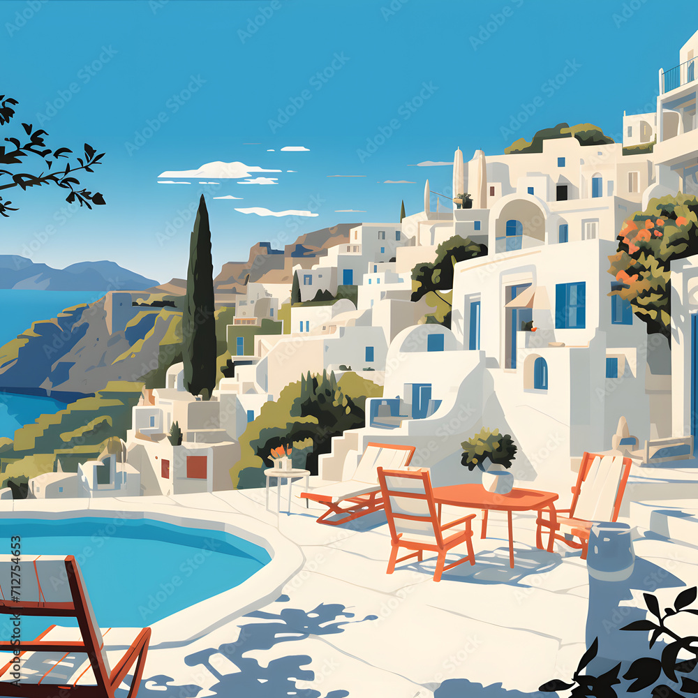 Obraz premium holiday in Greece (generative AI)