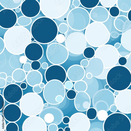 2D pattern white and light indigo bubble pattern simple lines