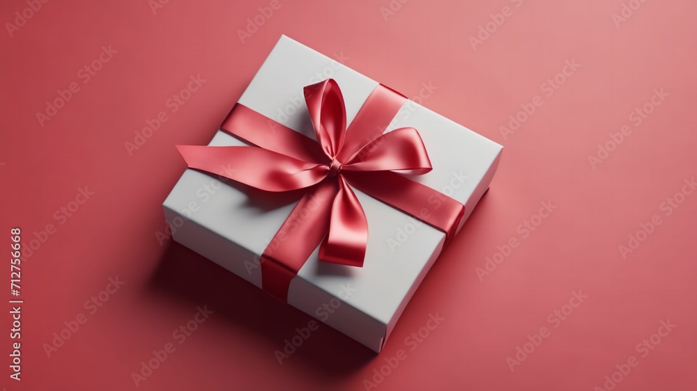 3D Gift Box Heart with Ribbon, Top View, Empty Space, Elegance, isolated background 3D Gift Box Heart with Ribbon, Top View, Empty Space, Elegance, isolated background