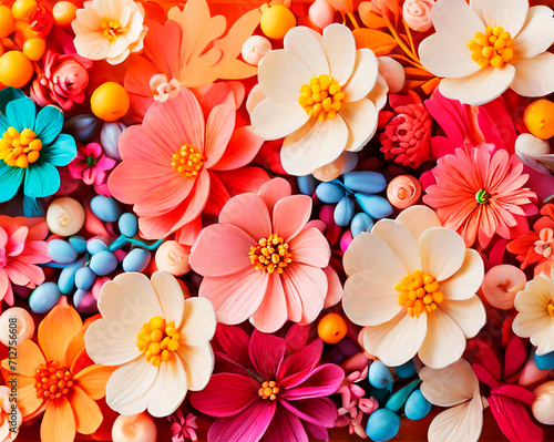 Colorful background with daisies flowers