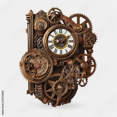 An interesting illustration of a steampunk clock.