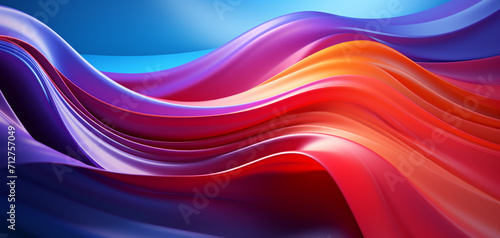 3D Surreal Colorful waves abstract background ai generative image