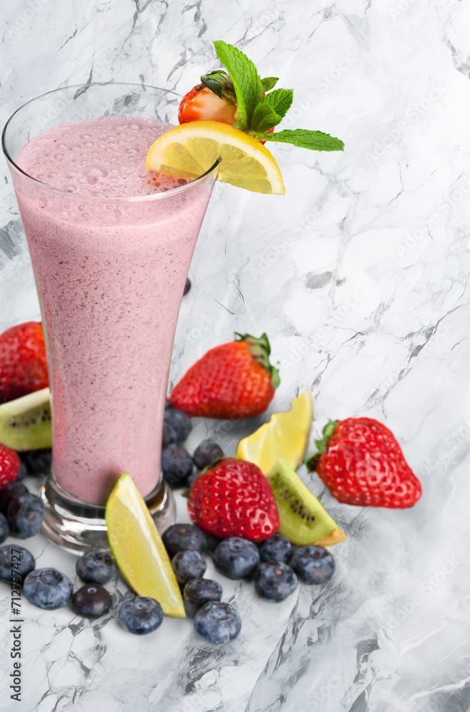 Fruit food tasty healthy berry drink in glass Fruit food tasty healthy berry drink in glass