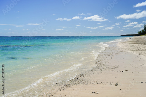 A beautiful white sandy beach on the tropical Pacific island of Rarotonga