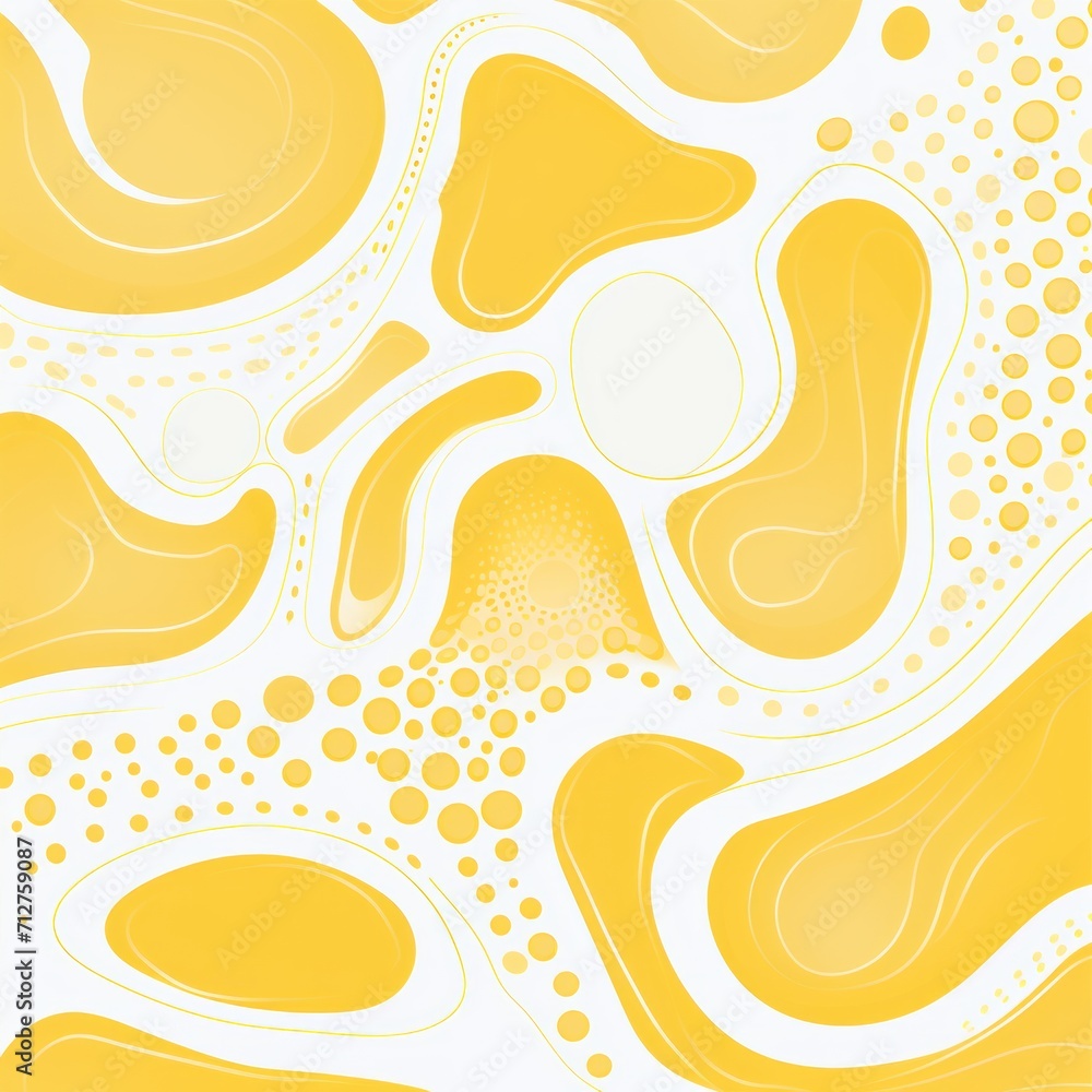 2D pattern white and light yellow bubble pattern simple lines