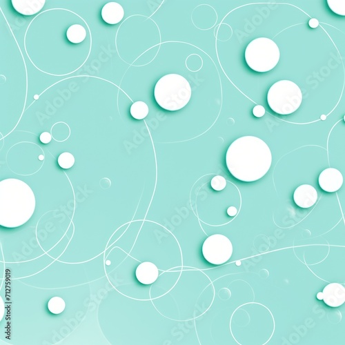2D pattern white and light turquoise bubble pattern 