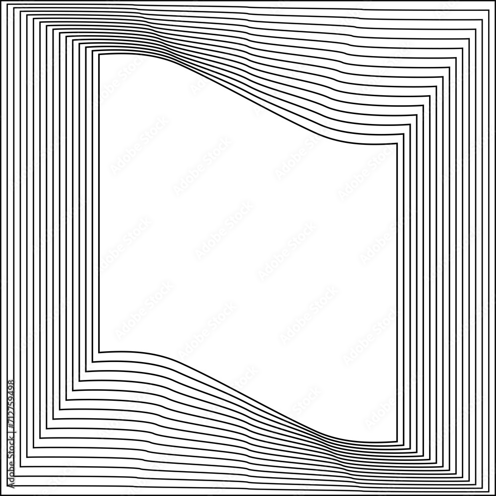Square shape line warp effect inside. Design elements