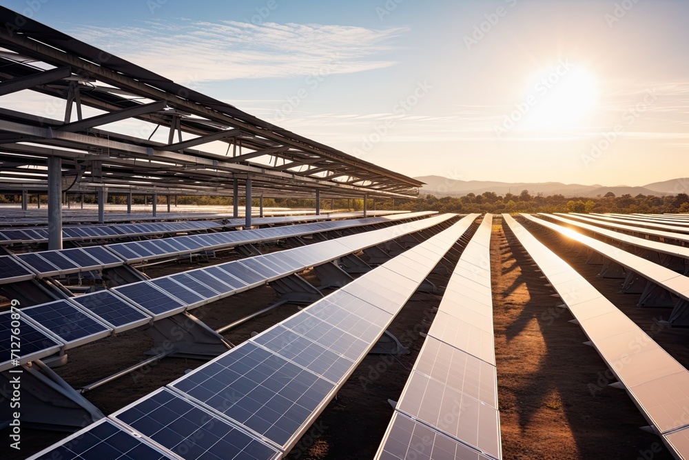 Field with solar panels. Clear blue sky, renewable energy and green future. Field with solar panels. Clear blue sky, renewable energy and green future.