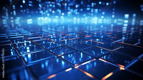 Abstract digital grid background with matrix of data for futuristic technology concept