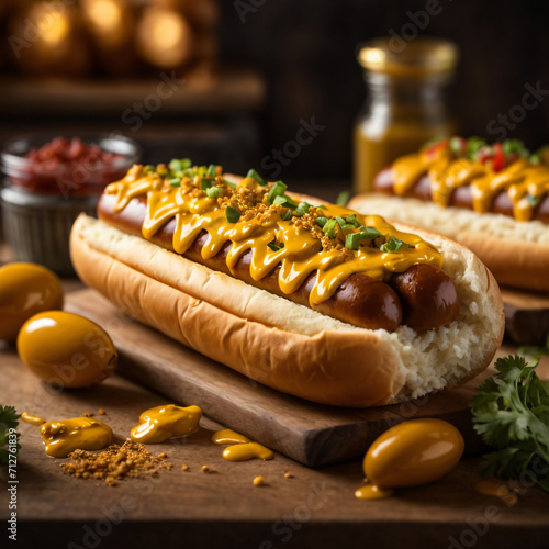 Classic Hot Dogs - Iconic Flavor with Tangy Mustard and Zesty Relish