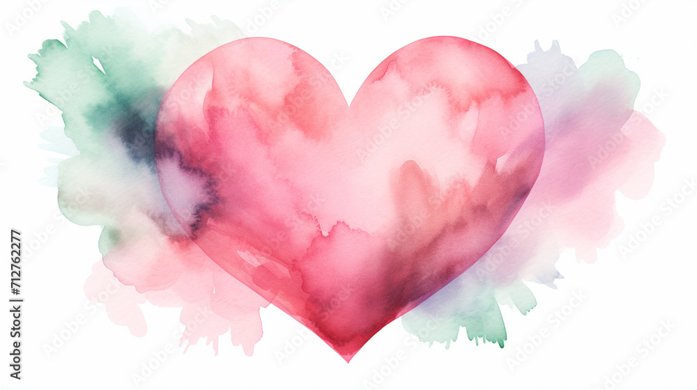 watercolor heart  love background wallpaper valentine , Generate AI