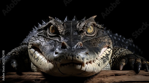 Magnificent close up alligator portrait in its natural habitat   breathtaking wildlife photography © Eva