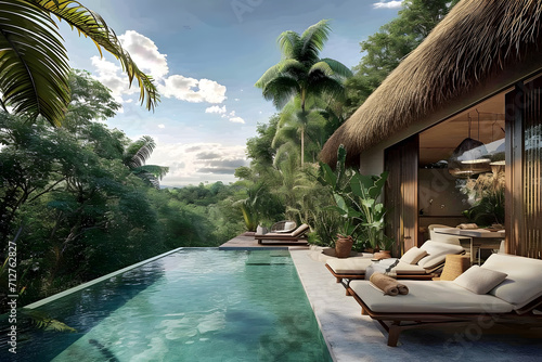Swimming pool in a tropical villa