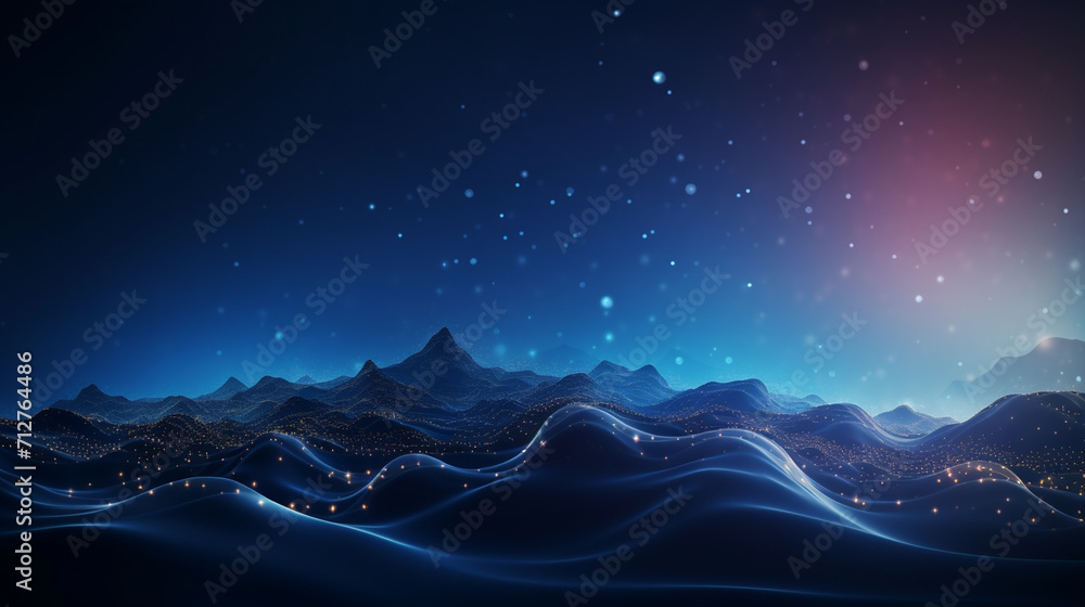 Abstract blue background Particle Background with Copy Space , generate AI