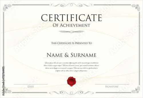 certificate or diploma retro vintage design vector illustration