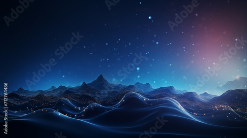 Abstract blue background Particle Background with Copy Space , generate AI