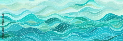 Aqua wavy 70s halftone pattern, batik, pastel © Lenhard