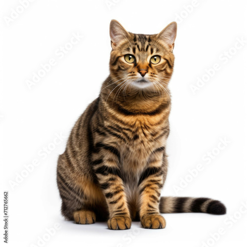 Tiger cat isolated on white background © Michael Böhm