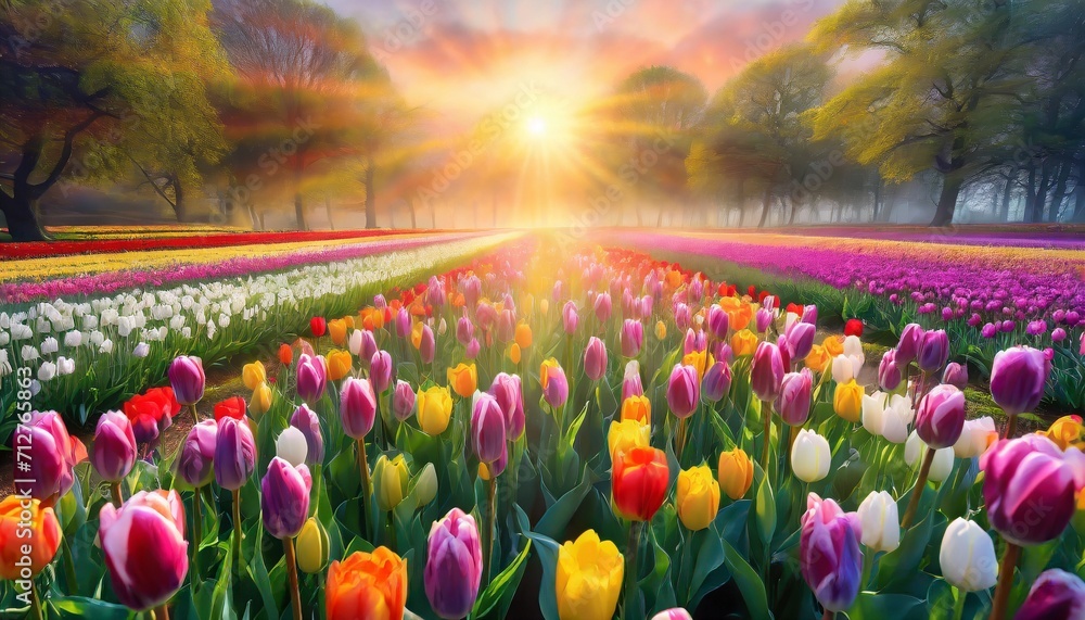 tulip flower garden destop wallpaper and background Stock Illustration ...