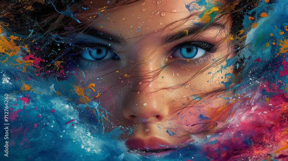 Captivating image portraying a close up woman's face. Mesmerizing ...