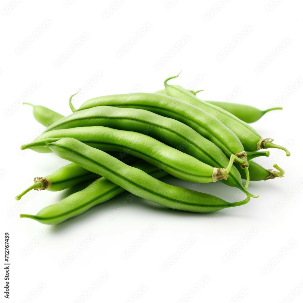 Snap beans isolated on white background Snap beans isolated on white background