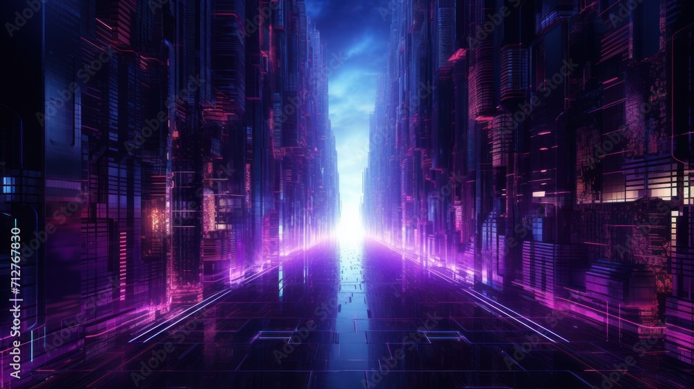 Information flow in Cyberpunk Style World Abstract Background Information flow in Cyberpunk Style World Abstract Background