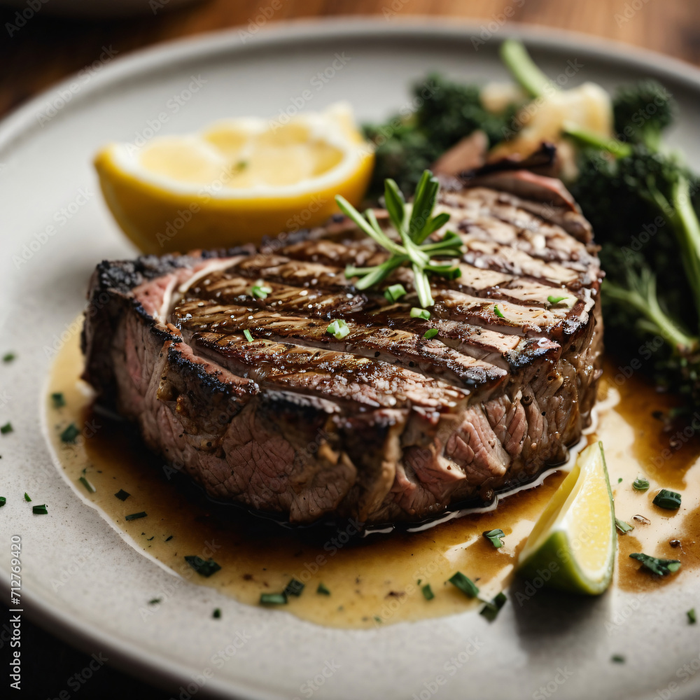 Grilled Ribeye Steak with Garlic Butter Grilled Ribeye Steak with Garlic Butter