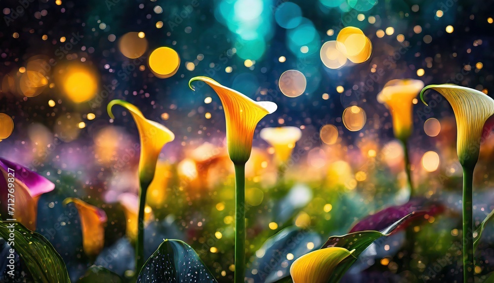 closeup on calla lily flower with bokeh background closeup on calla lily flower with bokeh background