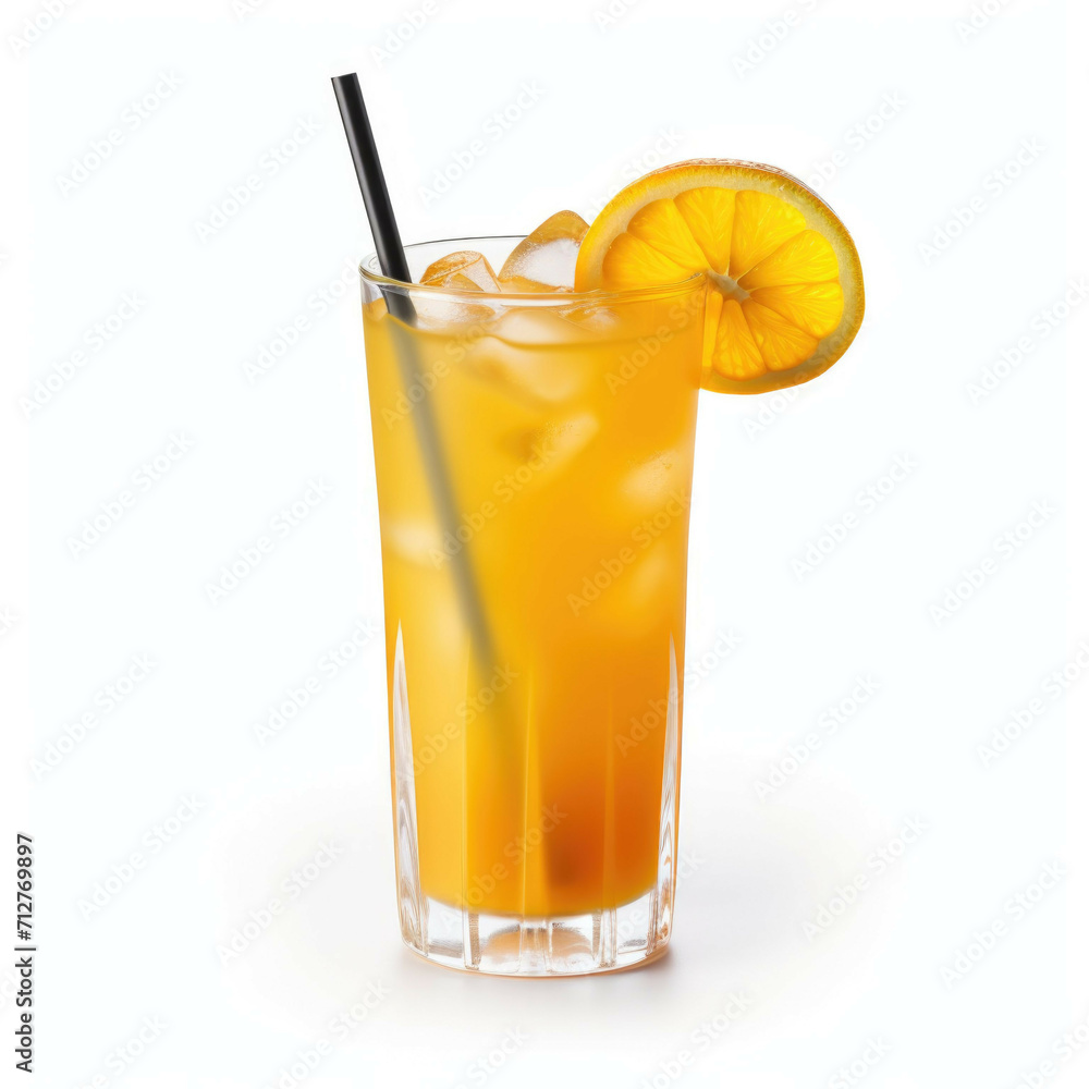 Harvey Wallbanger Cocktail, isolated on white background Harvey Wallbanger Cocktail, isolated on white background