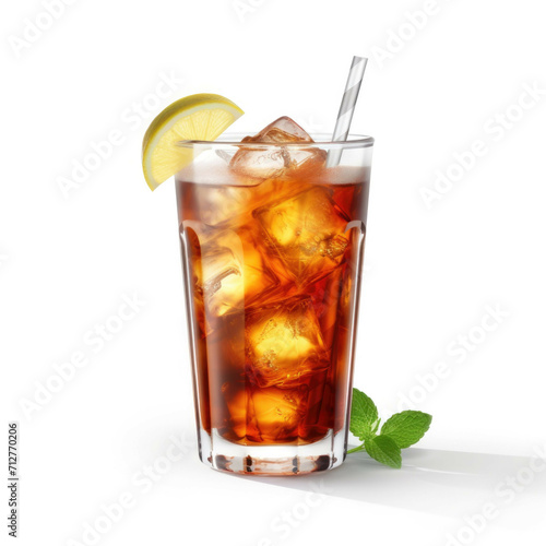 Long Beach Iced Tea Cocktail, isolated on white background