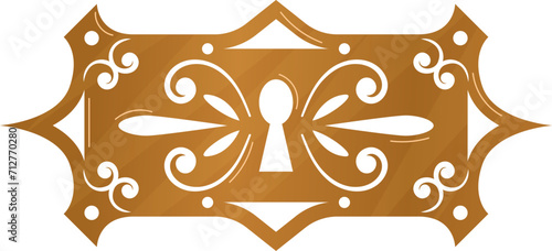 Elegant golden scroll with intricate swirls and a central fleur-de-lis. Royal banner design, classic and luxurious. Aristocratic emblem artwork vector illustration.