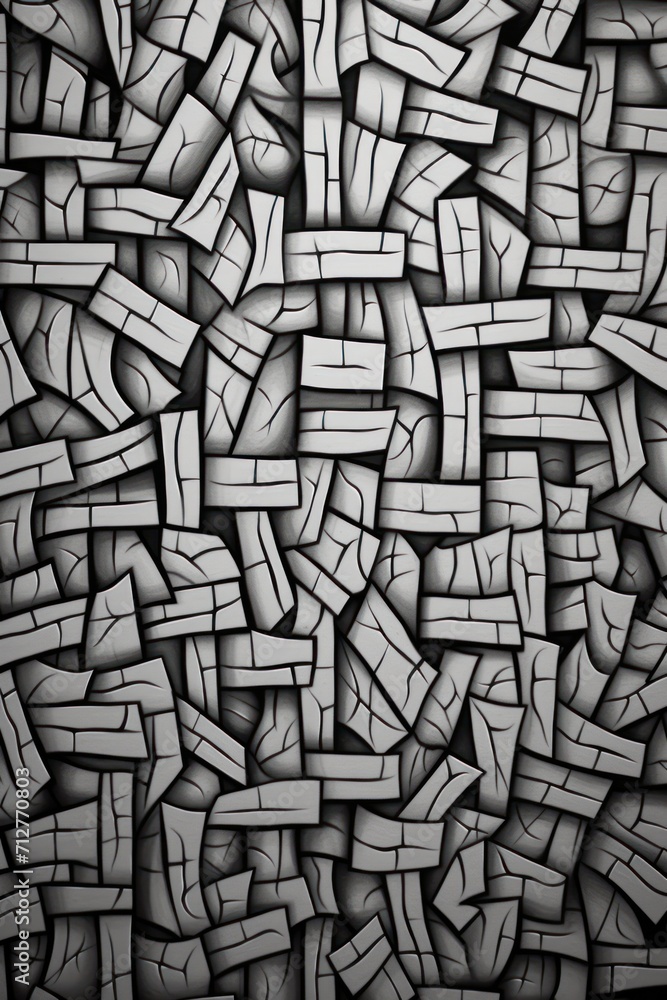 Charcoal cartoon illustration of a pattern