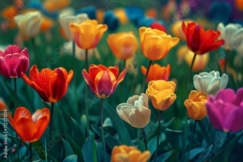 Oil-painted Garden - Colorful flowers