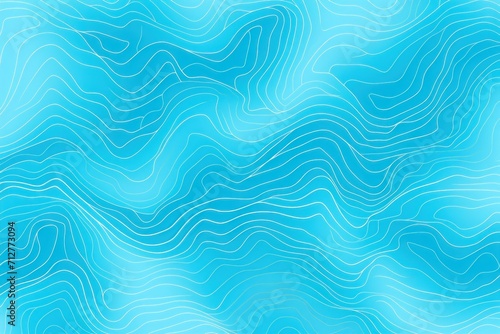 Cyan simple lined geometric pattern representing contour lines of a map © Lenhard