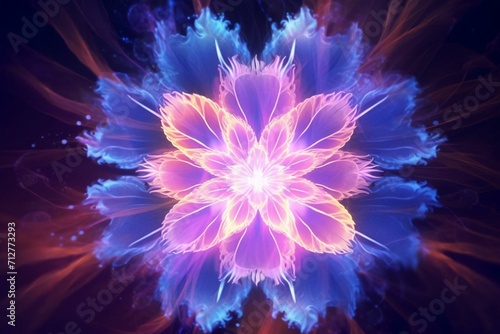 Enchanting extraterrestrial blossom radiating cosmic glow. Generative AI