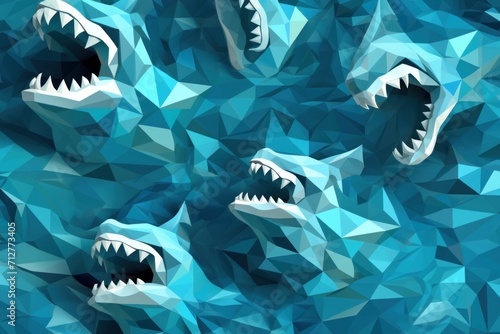 Cyan tessellations pattern