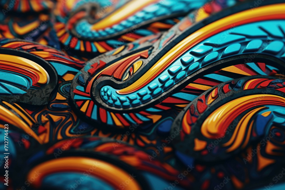 A close-up shot of a mysterious and abstract pattern with intricate details and vibrant colors A close-up shot of a mysterious and abstract pattern with intricate details and vibrant colors