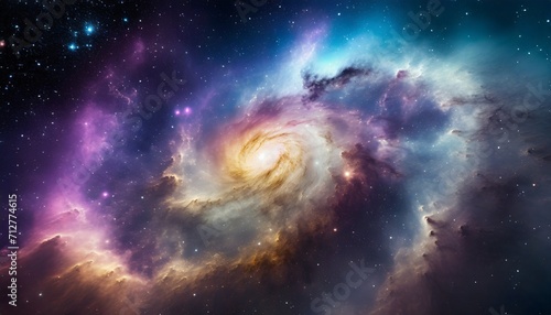 beautiful spiral nebula color background © Nu Ai generated imag