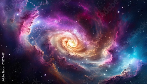 beautiful spiral nebula color background